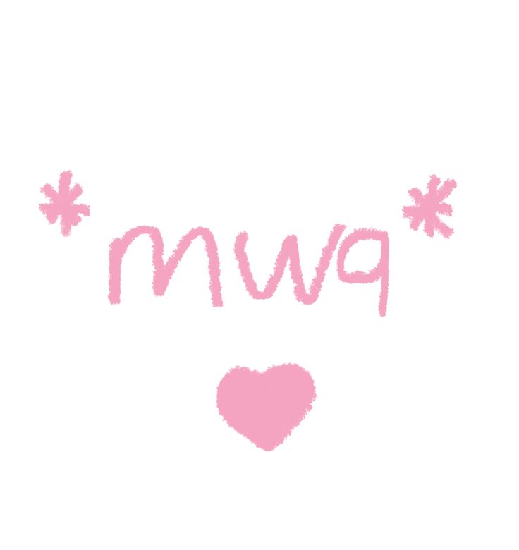 the word nmwp is written in pink with snowflakes and a heart