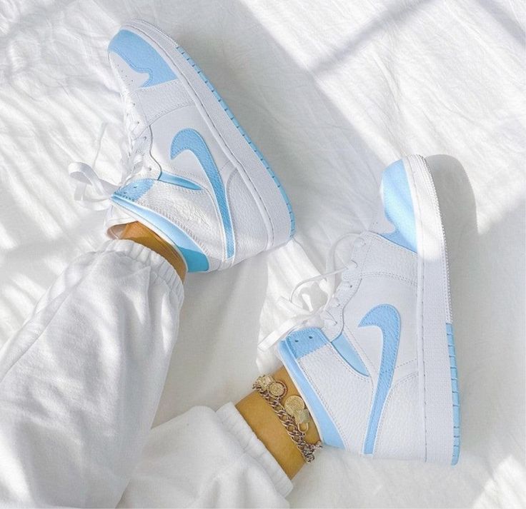 The perfect gift for friends, family, that special someone, or yourself ✨ - Exactly as shown in the pictures. - Brand New & Authentic. 💯  - Hand Painted with attention to detail. 👨‍🎨  - Waterproof and Flexible. ❤️  - Unisex model. Please refer to the Size Chart. - Free Worldwide Shipping. ✈︎ Air Jordan 1 White, Custom Air Jordan 1, Blue Sneakers, Air Jordan 1 Mid, Jordan 1 Mid, Air Jordan 1, Jordan 1, Baby Blue, Air Jordan