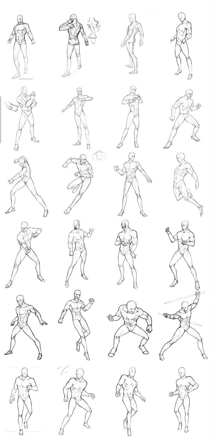 an image of various poses and gestures for the character in this video game, which is drawn