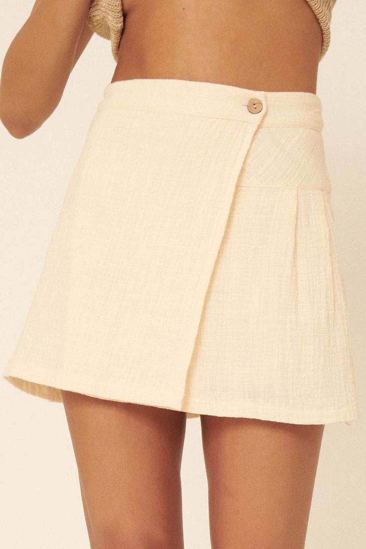 Grand Slam Buttoned Wrap Tennis Skort - ShopPromesa Tennis Skort, Grand Slam, Iron Decor, Tennis, Mini Skirts, Relaxed Fit, How To Wear