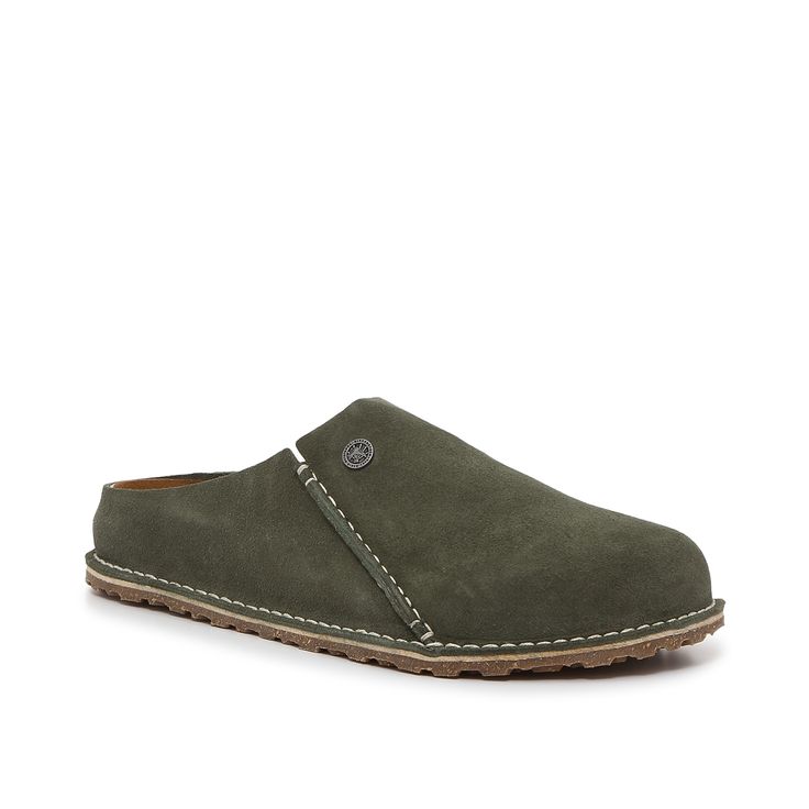 Birkenstock-Zermatt 365 Clog - Men's Diversify your casual wardrobe with the Zermatt 365 clog from Birkenstock. This high-quality suede pair sports the classic contoured footbed for added support. Modern Slip-on Clogs For Outdoor, Modern Slip-on Outdoor Clogs, Modern Round Toe Clogs For Outdoor, Modern Outdoor Clogs With Round Toe, Modern Round Toe Outdoor Clogs, Birkenstock Zermatt, Zermatt, Mens Green, Casual Wardrobe