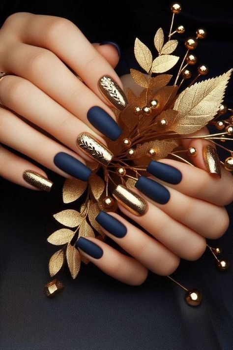 Nails Navy, Classy Acrylic, Kutek Disney, November Nails, Her Nails, Thanksgiving Nails, Short Nail Designs, Elegant Nails, Accent Nails