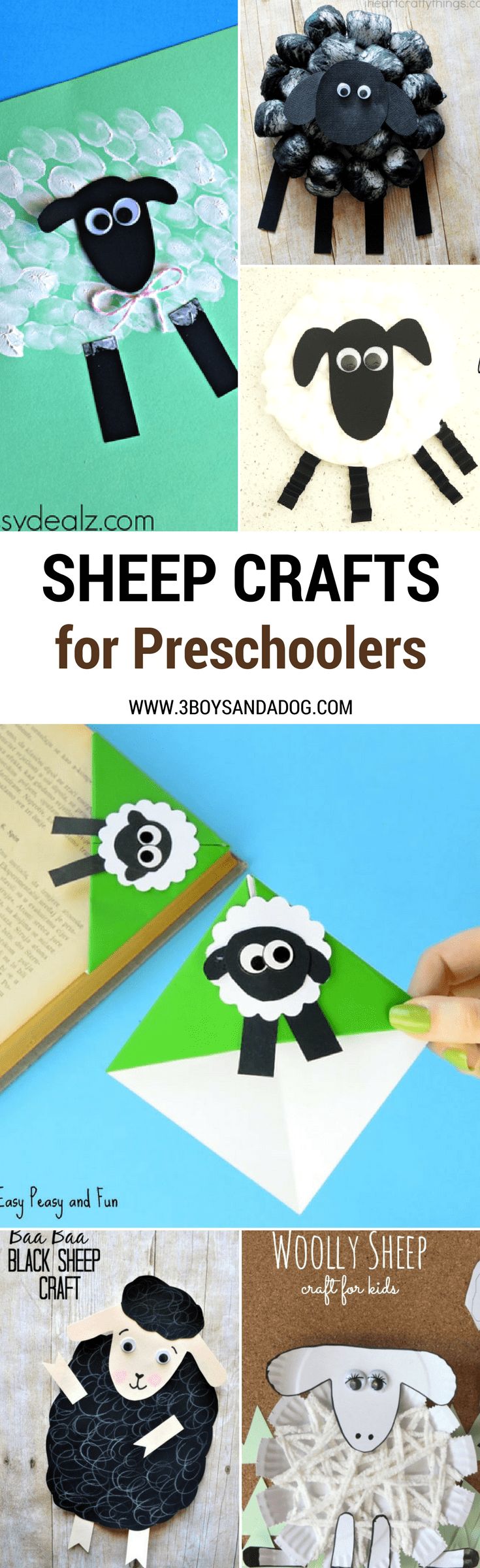 sheep crafts for preschoolers to make with paper and construction materials that are also made out of