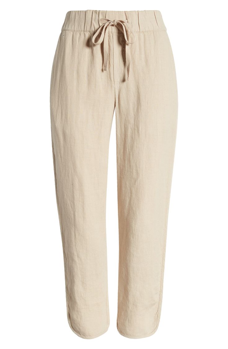 Pull-on pants with a cropped tulip hem are cut from lightweight, cool linen, which makes them ideal for sun-chasing adventures or kicked-back weekends at home. 26" inseam; 12" leg opening; 11" front rise; 16" back rise (size Medium) 24 1/2" petite inseam; 12" leg opening; 10 1/2" front rise; 15" back rise (size Medium P) Drawstring waist Front slant pockets 100% linen Machine wash, line dry Imported Casual Summer Linen Capris, Spring Linen Straight Leg Capris, Spring Straight Leg Linen Capris, Casual Linen Straight Leg Capris, Casual Linen Cropped Leg Capris, Casual Linen Cropped Capris, Casual Cropped Linen Capris, Casual Linen Ankle-length Capris, Linen Summer Capris With Cropped Leg