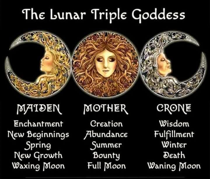 the lunar triple goddesss are depicted in this poster