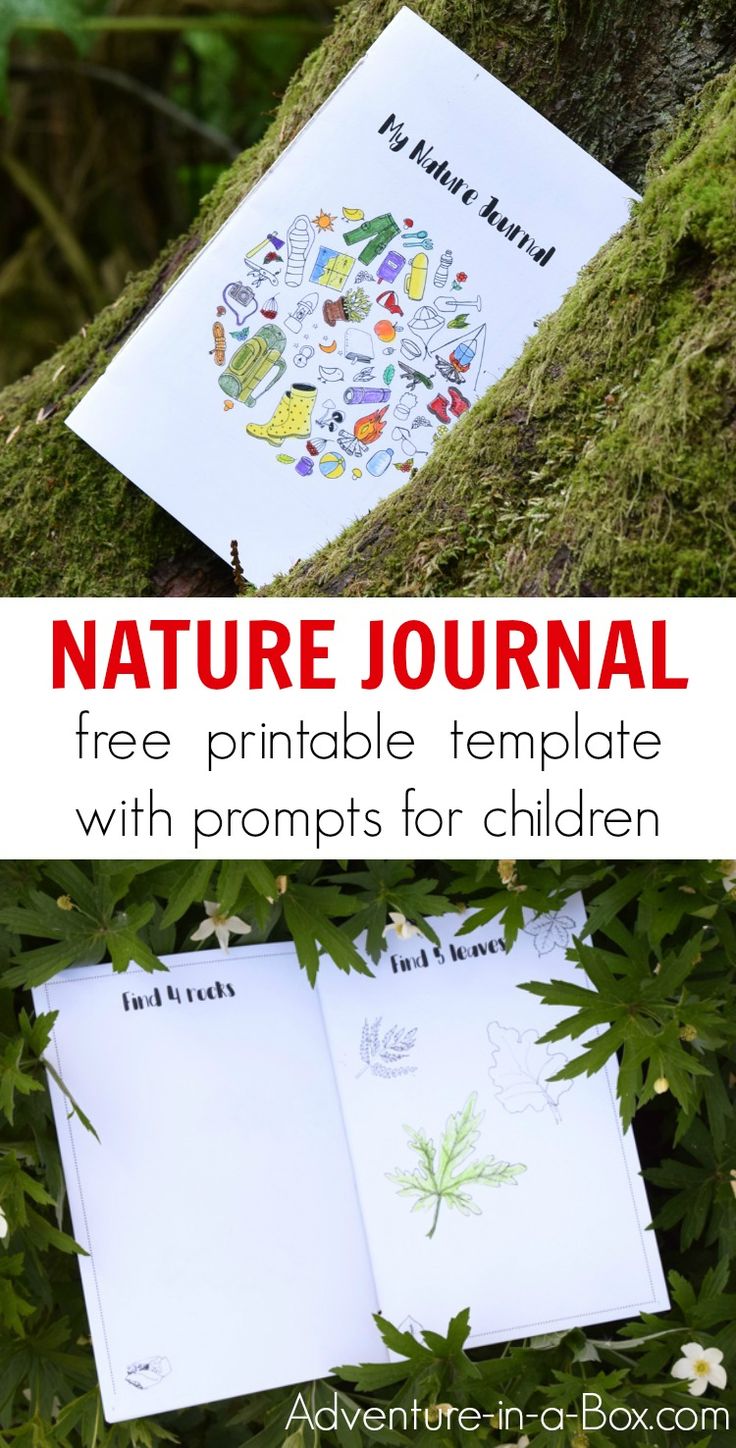 the nature journal with free printable templates for children to write and draw on