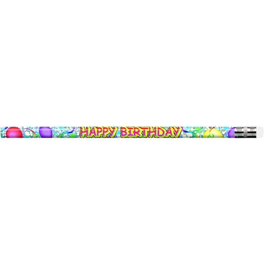 an image of a happy birthday pencil on a white background