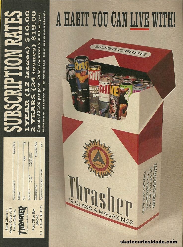 an advertisement for the trasher soda machine with its contents in it's box