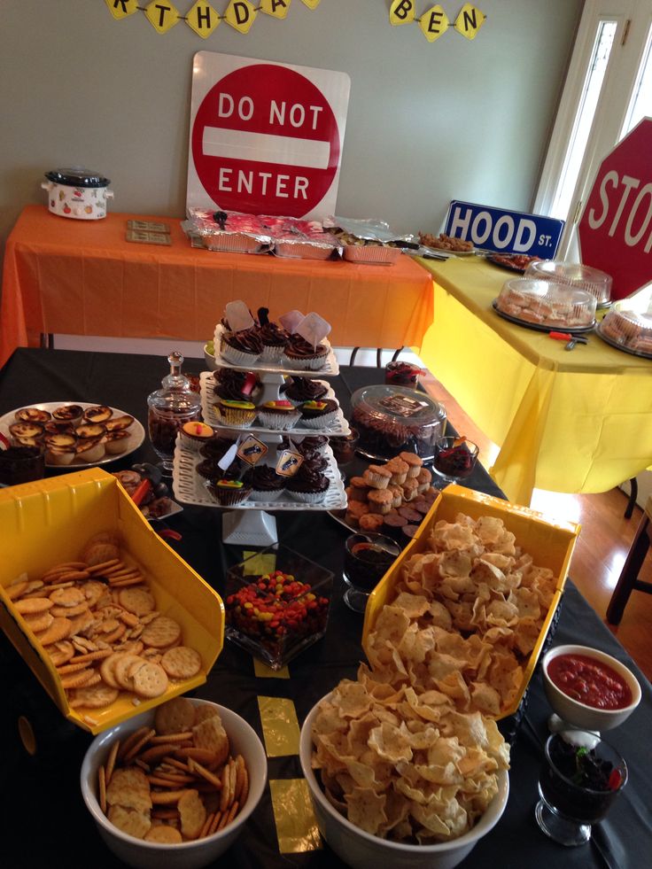 a table filled with different types of snacks