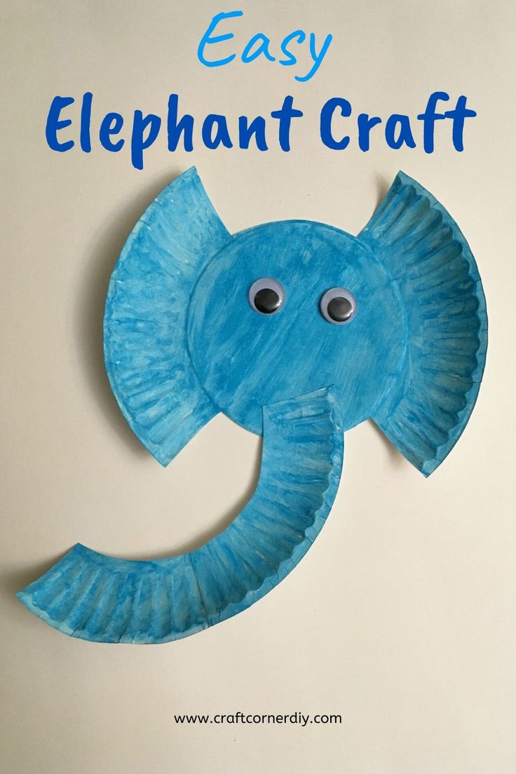 an elephant craft made out of paper with the words easy elephant craft on it's side