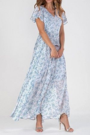 V Neck Long Dress Chiffon Floral Ruffle Maxi Dress - Cherieday V Neck Long Dress, Floral Chiffon Maxi Dress, Print Chiffon Dress, Dress With Shawl, Ruffle Maxi Dress, Floral Chiffon Dress, Chiffon Floral, Cotton Linen Dresses, A Million Dollars