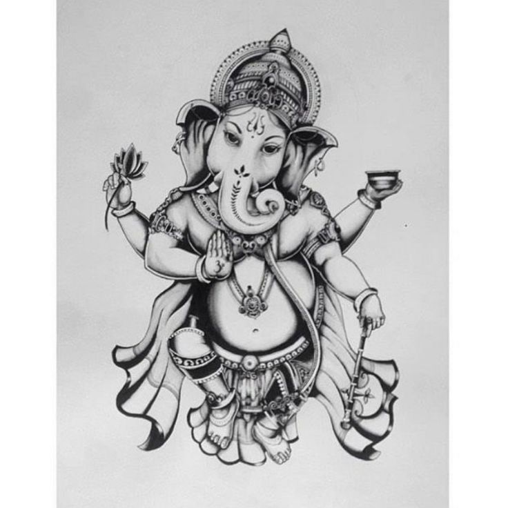 a drawing of an elephant with a cup in its hand and the head of a person holding