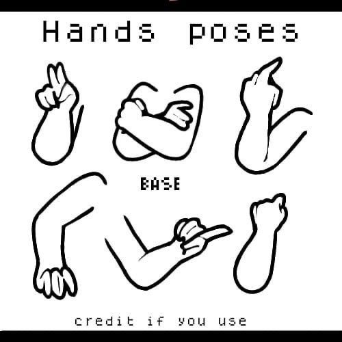 an image of hands and legs with the words, credit if you use hand's poses