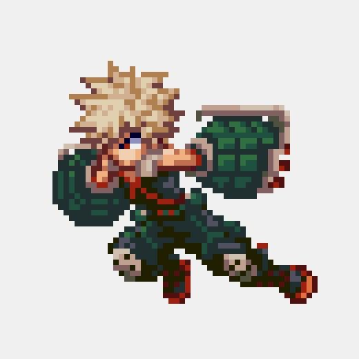 the pixel art of an anime character