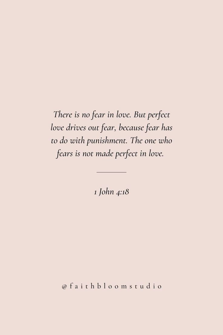 a pink background with a quote from john 4 25 on it that says, there is no fear in love but perfect