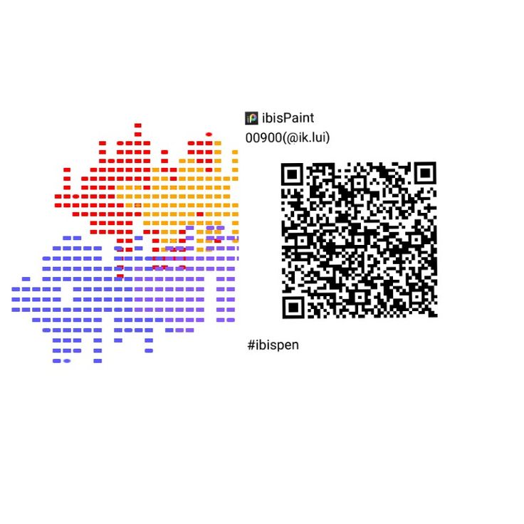 the qr code is displayed next to an image of a red, yellow and blue pixel