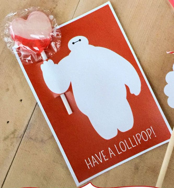 a valentine's day card with an image of a bear holding a lollipop