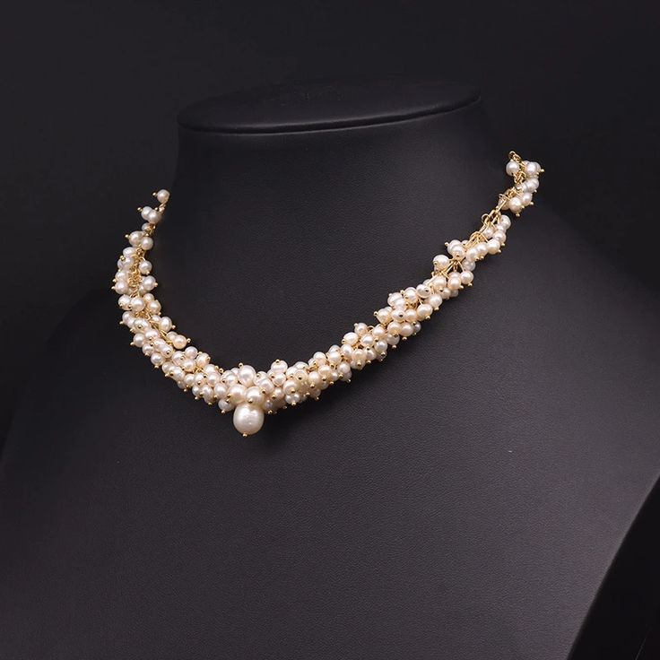 2.5-5.0mm Cultured Freshwater Pearl Multi Strand Necklace in 18k Gold – Huge Tomato Multi Strand Pearl Necklace, Leather Choker Collars, Charm Choker Necklace, Real Pearl Necklace, Pearl Drop Necklace, Pearl Necklace Wedding, Jewelry Chain, White Pearl Necklace, Pearl Choker Necklace