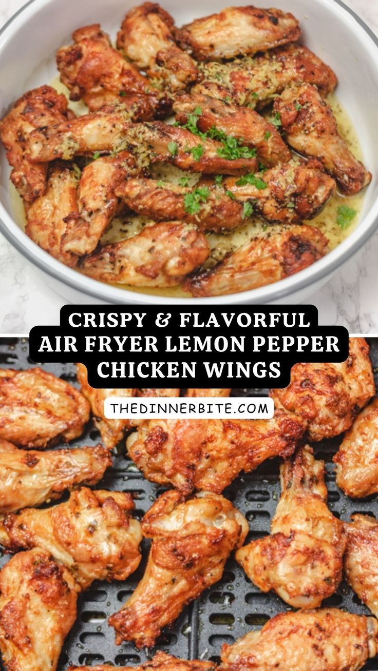 crispy and flavorful air fryer lemon pepper chicken wings are the perfect side dish