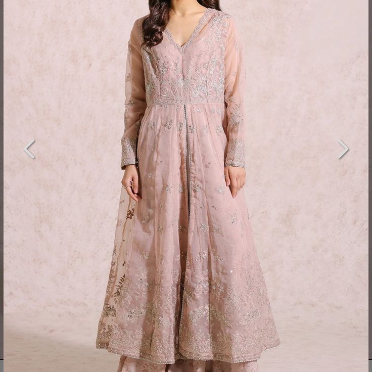 Brand New 2 Piece Ethnic Dress Dress With Sleeveless Gown Underneath Beautiful And Perfect For Eid Chest 40 Length 53 Tags: Pakistani Indian Formal Wedding Luxury Wear Sana Safinaz Maria B Khaadi Agha Noor Annus Abrar Faiza Saqlain Hussain Rehar Mohsin Naveed Ranjha Zainab Chottani Rizwan Beig Faraz Mannan Ethnic Sapphire Khaadi Farah Talib Aziz Suffuse Sana Yasir Sleeveless Salwar Kameez For Eid Reception, Sleeveless Dabka Work Lehenga For Wedding, Wedding Lehenga With Dabka Work, Elegant Sleeveless Palazzo Set For Eid, Sleeveless Anarkali Set For Wedding Eid, Sleeveless Anarkali Set For Wedding And Eid, Sleeveless Anarkali Set With Dabka Work For Wedding, Sleeveless Kurta For Wedding And Navratri, Festive V-neck Palazzo Set For Wedding