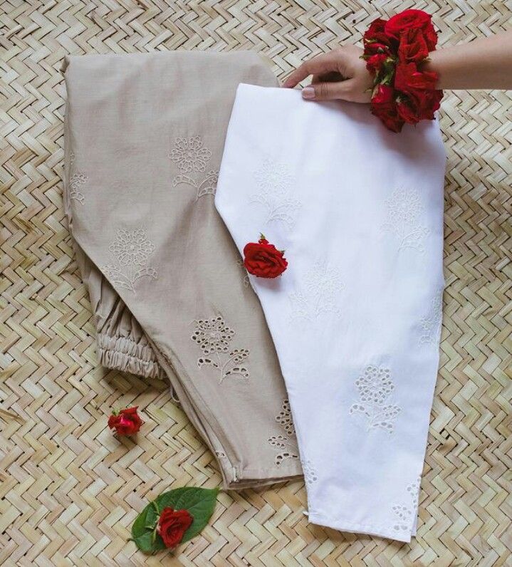 Trouser Designs Pakistani, Salwar Suit Neck Designs, Cotton Suit Designs, Women Trousers Design, Salwar Pants, Womens Pants Design, Fabric Paint Designs, Classy Outfits For Women, Neck Designs For Suits