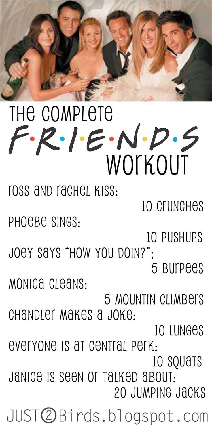 an advertisement for friends workouts on the side of a sign that reads, the complete friends workout