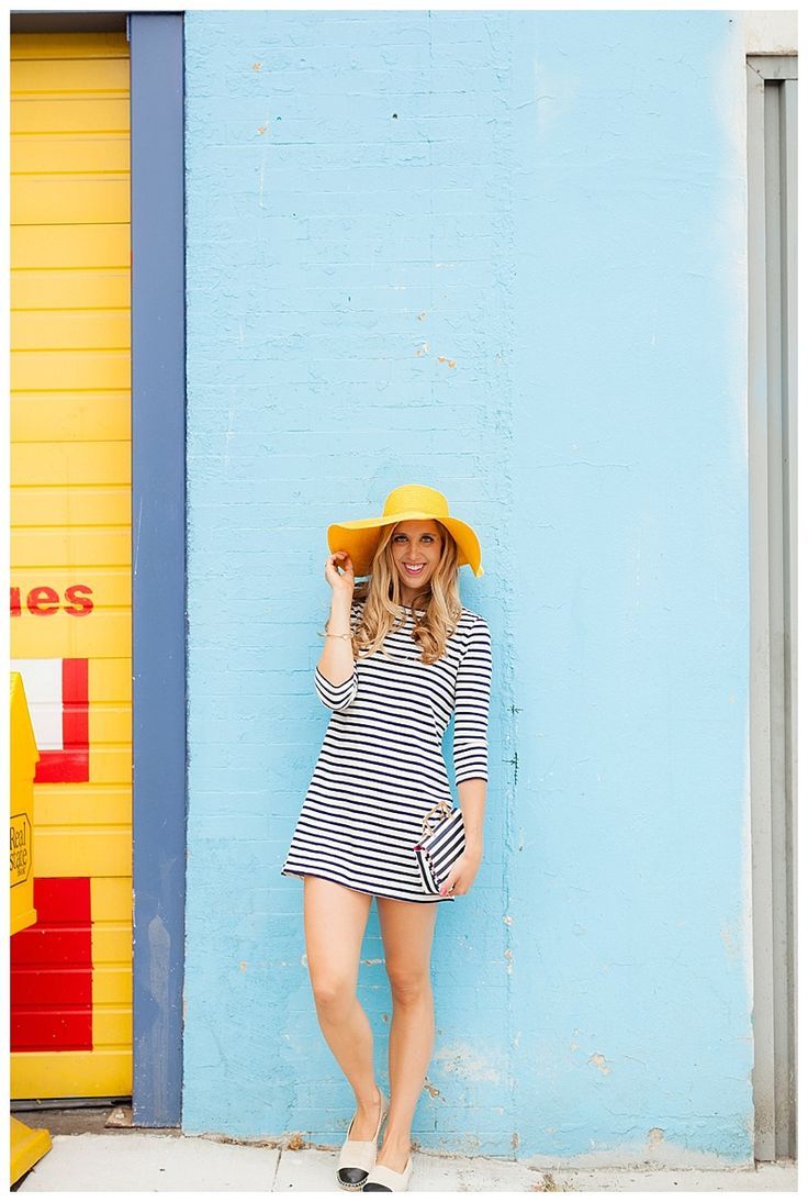 Stripes and A Pop of Yellow on blushandcamo.com Pop Of Yellow, Outfit Ideas For Summer, Perfect Summer Outfit, Timeless Chic, Romantic Outfit, Event Outfit, Feminine Fashion, Cute Preppy Outfits, Summer Outfit Inspiration