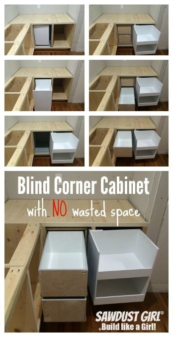 the instructions for how to build a corner cabinet with no wasted space and built like a girl