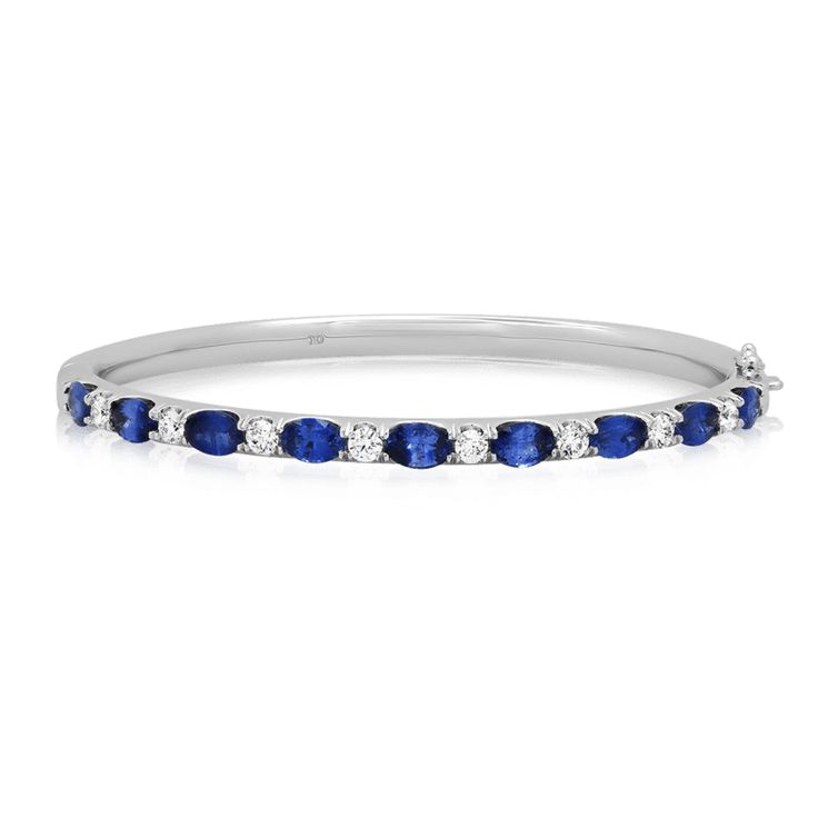 Xo Jewels Jewelry - Oval Sapphire & Round Diamond Bangle Bracelet | Manfredi Jewels Sapphire Bangle, Diamond Bangle Bracelet, Diamond Pendants Designs, Diamond Bangles Bracelet, Diamond Pendants, Sapphire Bracelet, Diamond Bangle, Pendant Design, Sapphire Gemstone