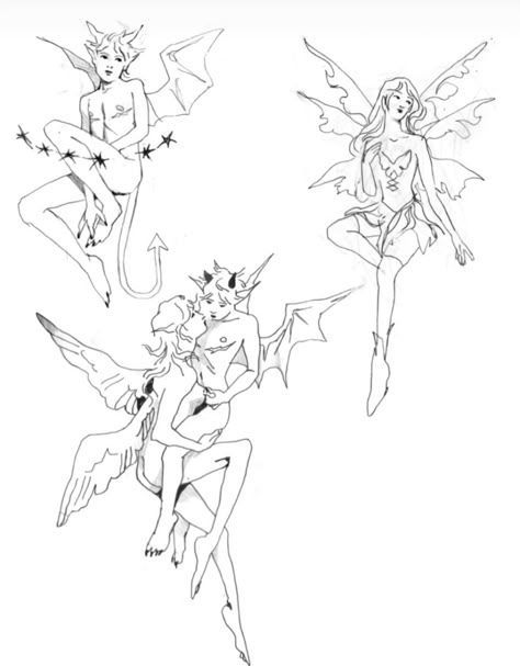 three fairy girls with wings and stars on their backs