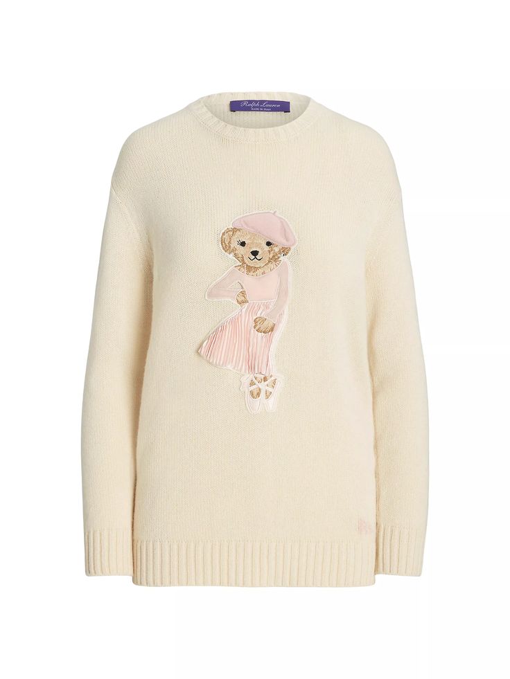 Ralph Lauren Sweater Outfit, Ralph Lauren Western, Polo Bear Ralph Lauren, Ballerina Bear, Jumper For Women, Teddy Bear Sweater, Ralph Lauren Womens Clothing, Polo Ralph Lauren Sweatshirt, Bear Sweater