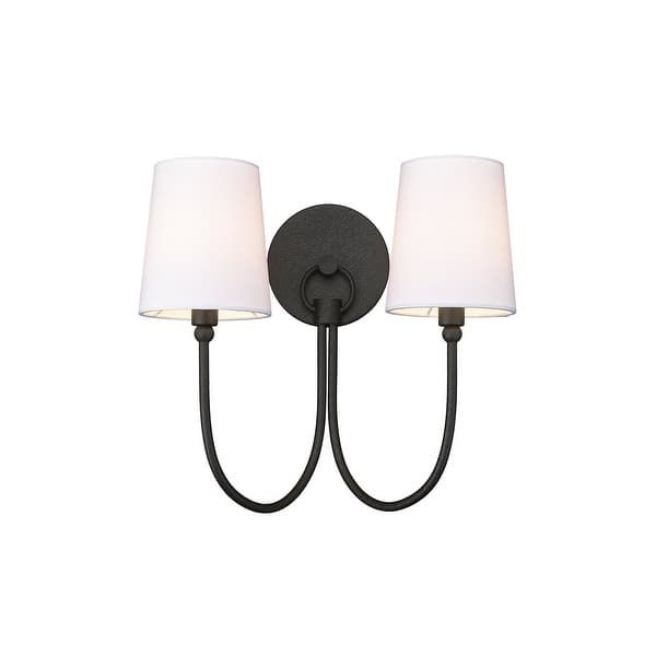 Traditional Rustic 2-Light Sconce in Black With Shade - Bed Bath & Beyond - 36178821 Black Sconces, Candle Wall, Light Bulb Candle, Traditional Rustic, Black 13, Wall Candles, Designer Candles, Wall Fans, Light Bulb Types