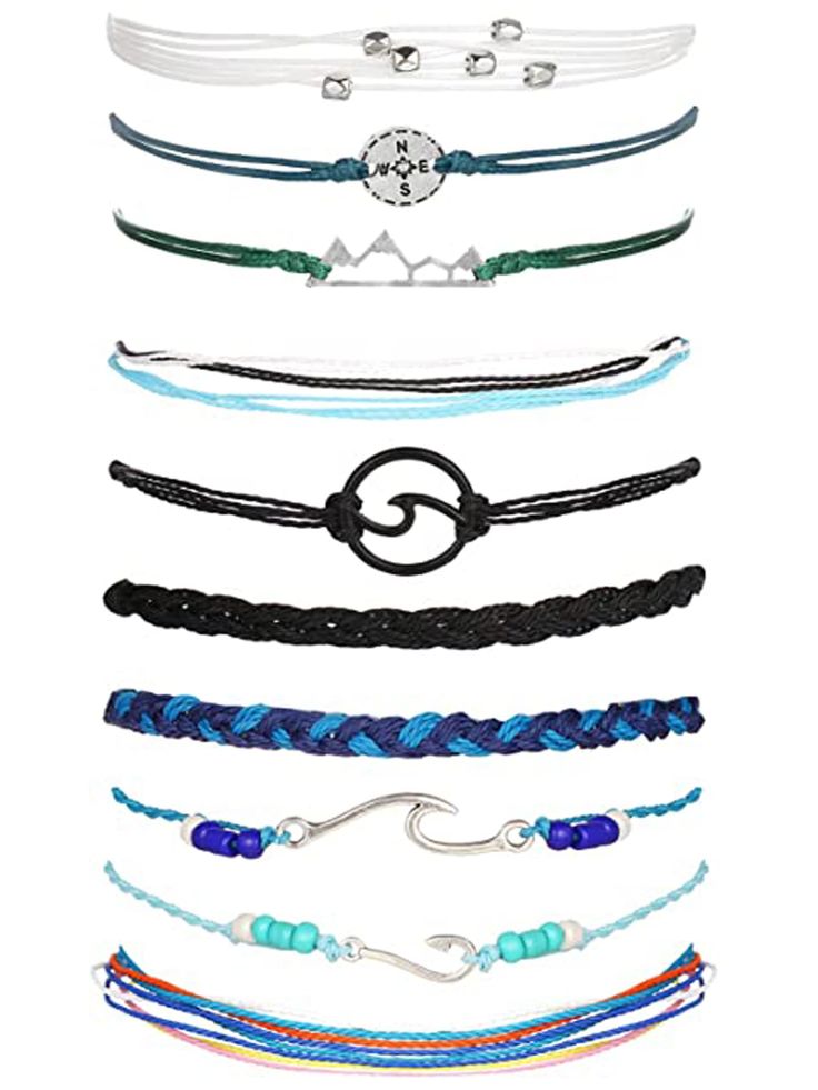 PRICES MAY VARY. AESTHETIC GIFTS FOR TEEN GIRLS: Ocean bracelets &Vsco bracelets & Sunflower bracelet. Christmas Gifts for your daughter, granddaughter, mother, boyfriend, girlfriend. HANDMADE RRAIDED STRING BRACELETS :The Bracelet use the wax-coated method, you can with it to go surfing, swimming and the beach. FISHHOOK BRACELET for TEEN GIRLS: Ocean bracelets have adjustable band from 7-12 inches in girth to fit you,fit almost women teen girls. Christmas Gift:We have many styles for you to cho Bracelets Outfit, Jewelry Anklets, Ocean Bracelet, Popular Bracelets, Handmade Friendship Bracelets, Compass Bracelet, Wave Bracelet, Surfer Bracelets, Trending Bracelets