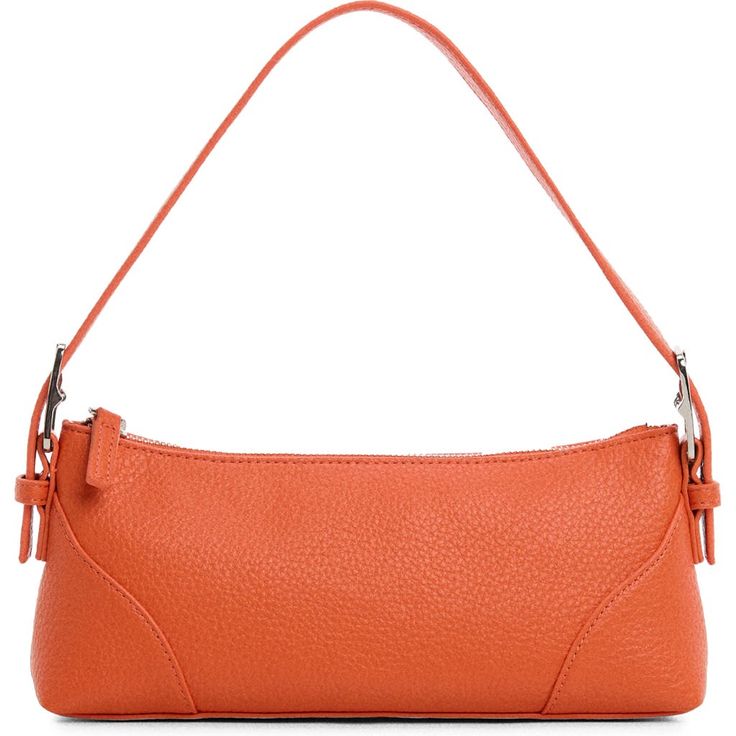 Find MANGO Faux Leather Shoulder Bag on Editorialist. This MANGO shoulder bag is crafted from textured faux leather with gleaming hardware. It features an adjustable strap for comfortable wear. The bag has a top zip closure and is fully lined. It includes a buckle detail. Orange Bag, Leather Shoulder Bag, Adjustable Straps, Mango, Faux Leather, Buckle, Shoulder Bag, Luxury Fashion, Orange