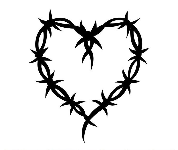 a heart made up of barbed wire with the word love written in it's center