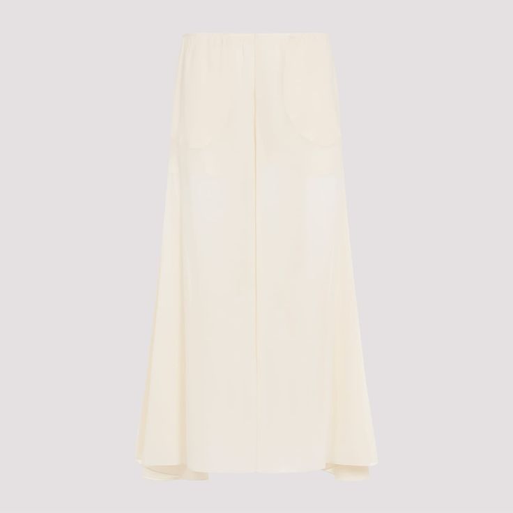 Chloe White Silk Pants. White cream silk georgette, semi-sheer, elastic waistband, side pockets, skirt effect, cropped, partially lined. Cream Silk, Silk Trousers, Silk Pants, French Chic, White Silk, Denim Pant, Chic Design, Luxury Boutique, Mens Shoes Sneakers