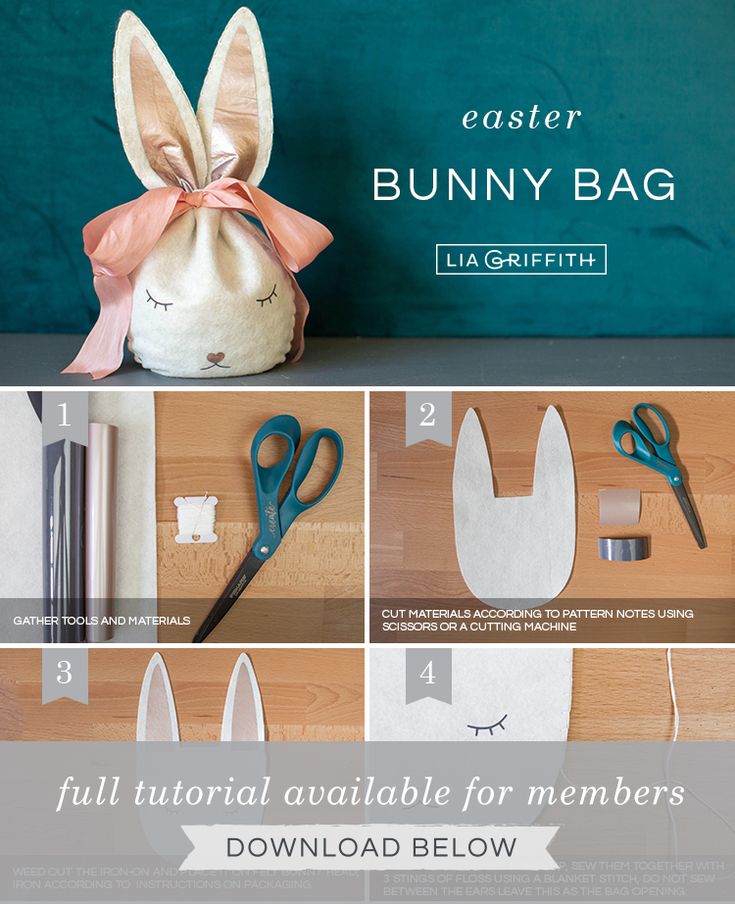 an easter bunny bag is shown with instructions to make it