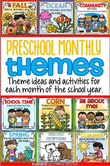 the back cover of preschool month themes and activities for each month of the school year