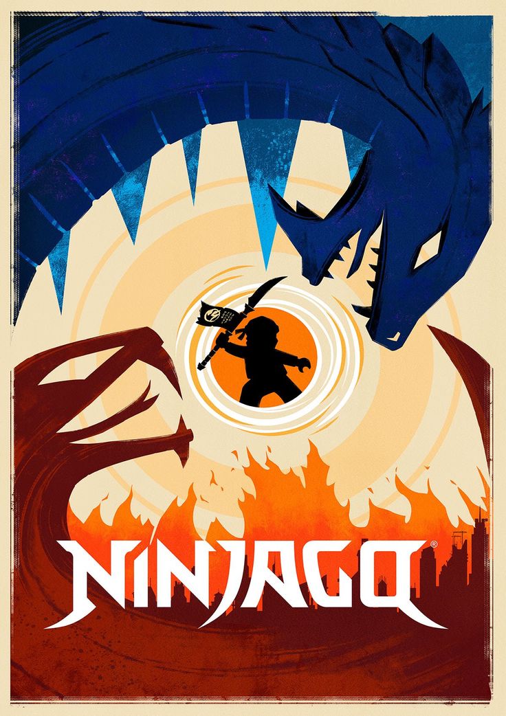 an image of a movie poster for the animated film ninja with a dragon attacking a man