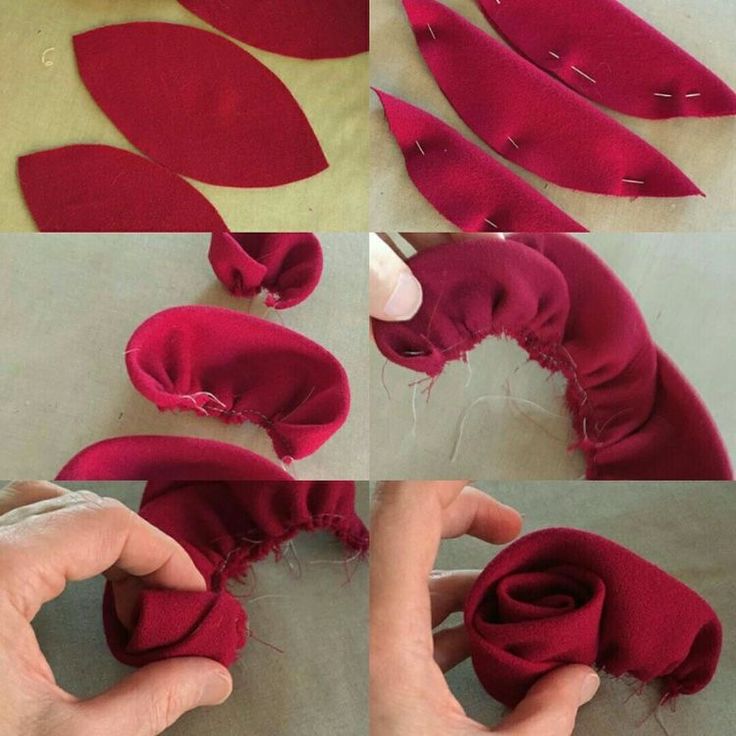 step by step instructions on how to sew a flower for a headband or scarf