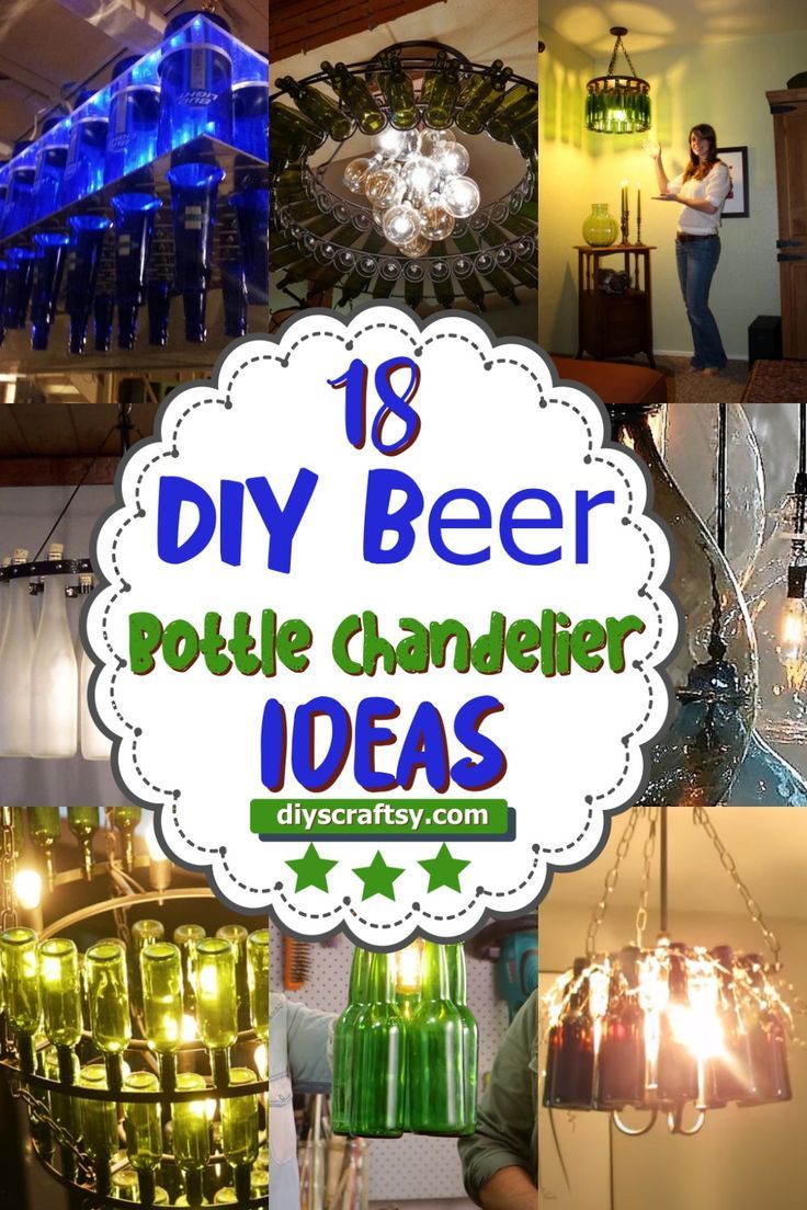 Beer Bottle Chandelier Ideas Diy Beer Bottle Cap Crafts, Beer Bottle Crafts Diy, Diy Beer Bottle, Beer Cap Crafts Diy, Beer Bottle Chandelier, Beer Bottle Lights, Beer Bottle Decor, Beer Bottle Diy, Beer Can Art