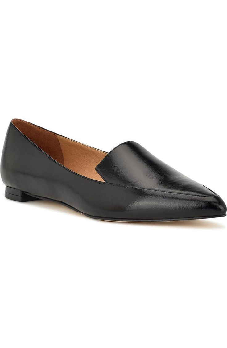 Nine West Abay Pointed Toe Flat (Women) | Nordstrom Elegant Pointed Toe Slip-on Flats For Work, Chic Pointed Toe Slip-ons With Leather Sole, Elegant Pointed Toe Flats For Workwear, Elegant Pointed Toe Flats For Work, Chic Flat Slip-ons For Office, Chic Low Heel Flats For Business, Fall Office Slip-on Flats, Chic Pointed Toe Flats For Business, Elegant Pointed Toe Flats For Business In Spring