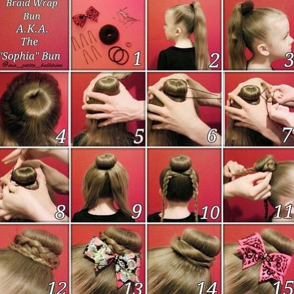 sophia Lucia's bun love hair donutssss!!! Hair Doughnut Bun, Bun Toturial, Tinker Bell Bun, Bun With Donut, Wrap Braids, Hair Bun Donut, Donut Hair Bun, Sock Bun Hairstyles, Braid Wrap