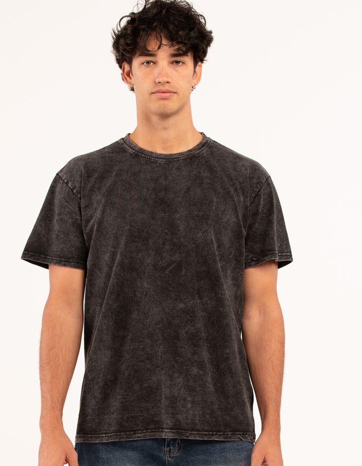 Rsq Oversized Acid Wash Tee. Oversized Fit. Ribbed Crew Neckline. Short Sleeves. 100% Cotton. Machine Wash. Imported. | Rsq Acid Wash Oversized Tee Casual Washed Black T-shirt, Basic Black Washed Tops, Basic Black Washed Top, Oversized Washed Black Basic T-shirt, Washed Black Short Sleeve Tops, Oversized Washed Black Cotton Tops, Relaxed Fit Washed Black Tops, Basic Washed Black Crew Neck Top, Oversized Washed Crew Neck T-shirt