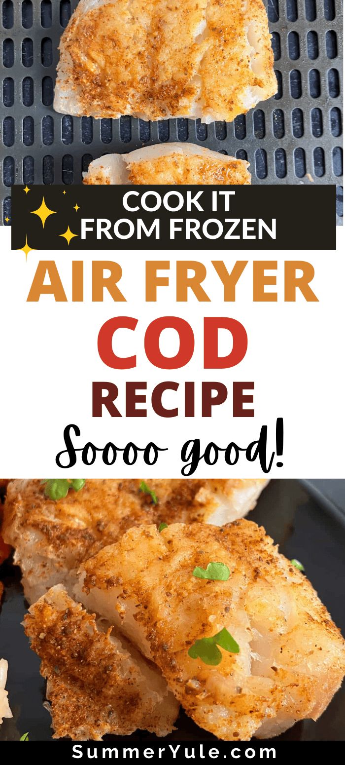 air fryer fried chicken with text overlay that says cook it from frozen air fryer