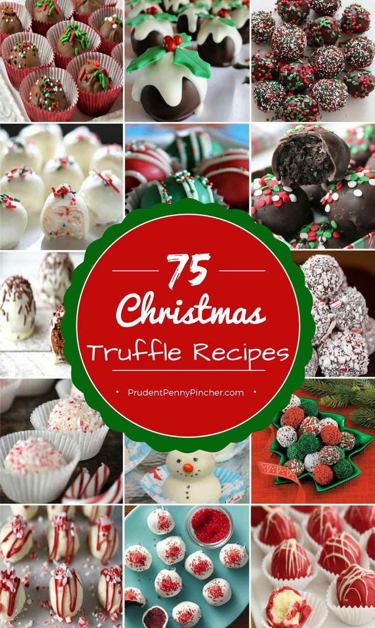 christmas truffle recipes collage with the title overlay reads 75 christmas truffle recipes