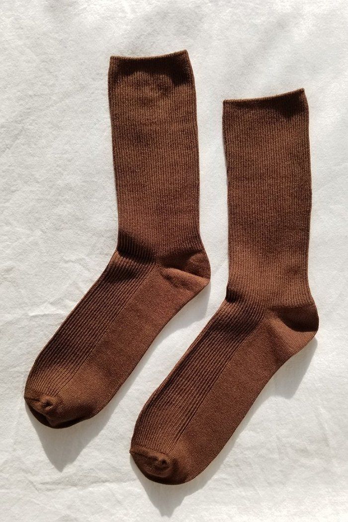 Le Bon Shoppe Trouser socks in dijon rich brown. Long, soft, luxurious leg warmer socks, scrunch down or pull up. One size fits most. 80 modal 18 polyester 2 spdx Made in Korea PIPE AND ROW Leg Warmer Socks, Aesthetic Socks, Brown Socks, Vintage Hunting, Trouser Socks, Dressy Shoes, Leg Warmer, Natural Textiles, Warm Socks