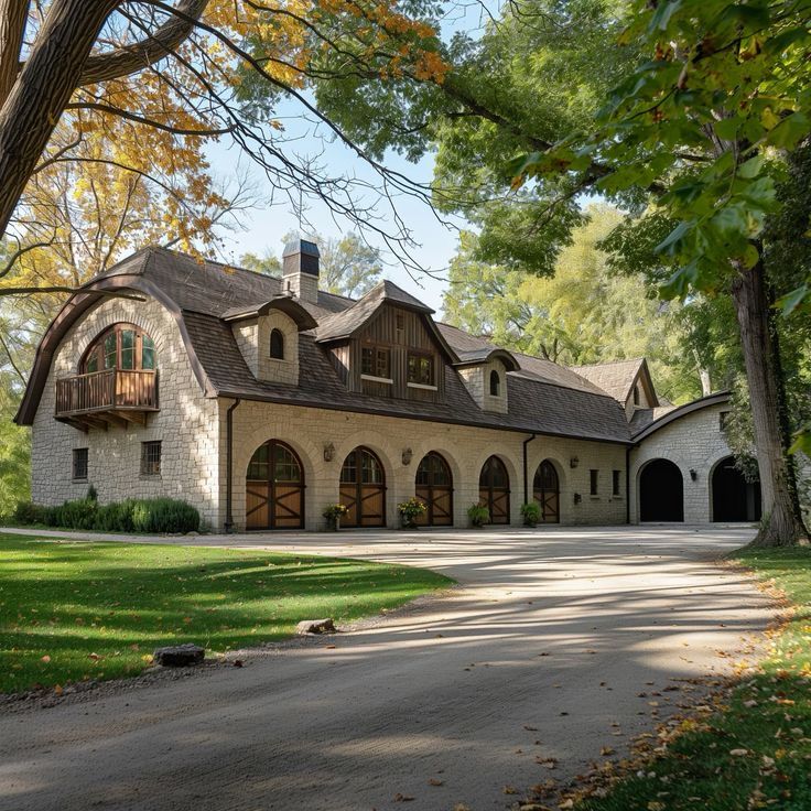 this is an artist's rendering of a house in the woods