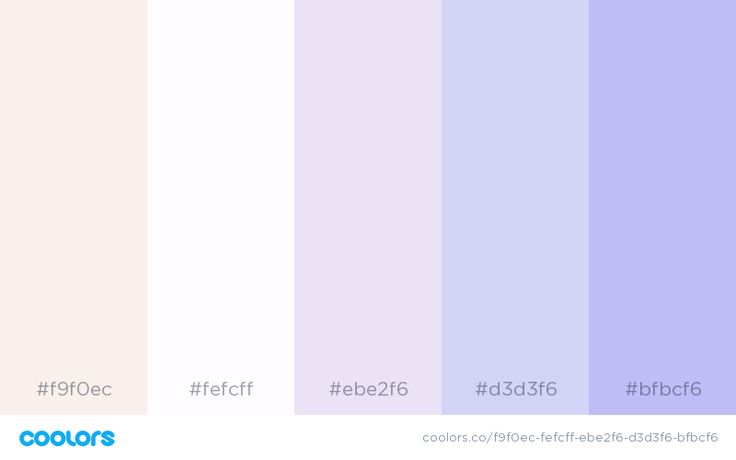 three different shades of purple and white with the words colors on each one in blue