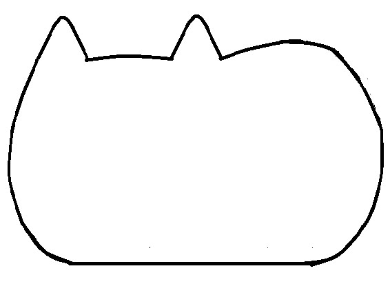 a black and white drawing of a cat's head